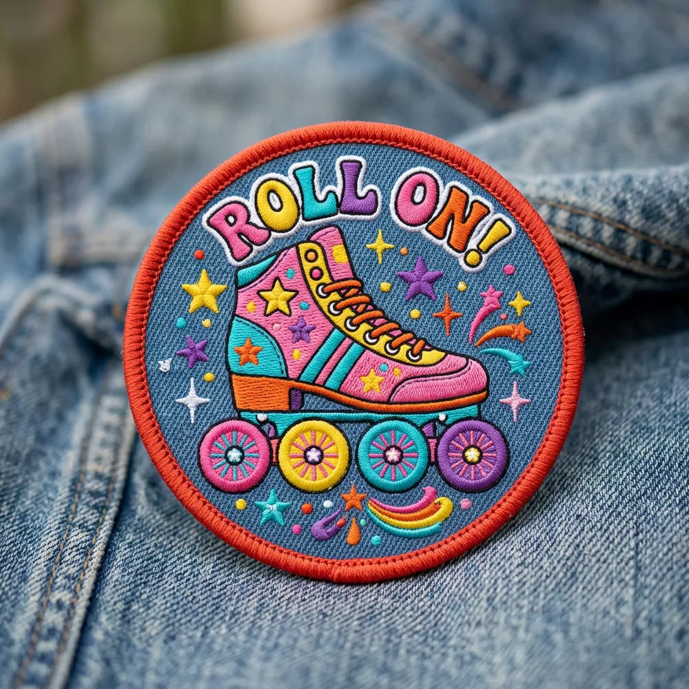 Retro Roller Skate Embroidery Patch