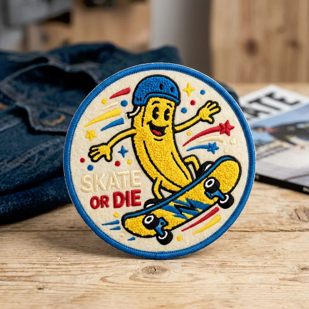 Skateboarding Banana Chenille Patch