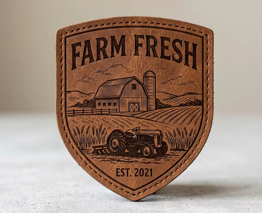 Farm Fresh Faux Leather Patch