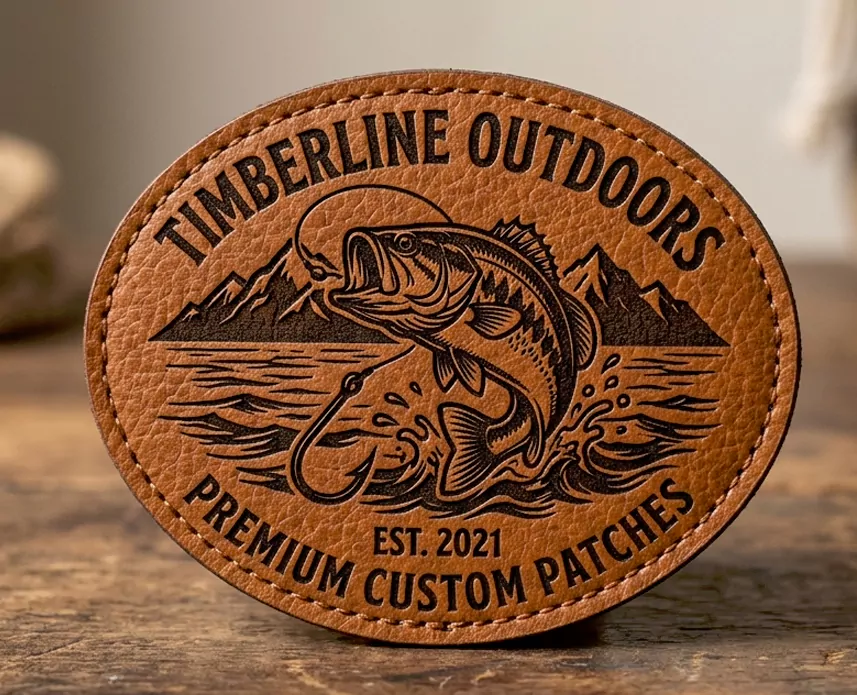 Fishing Outfitters Faux Leather Patch